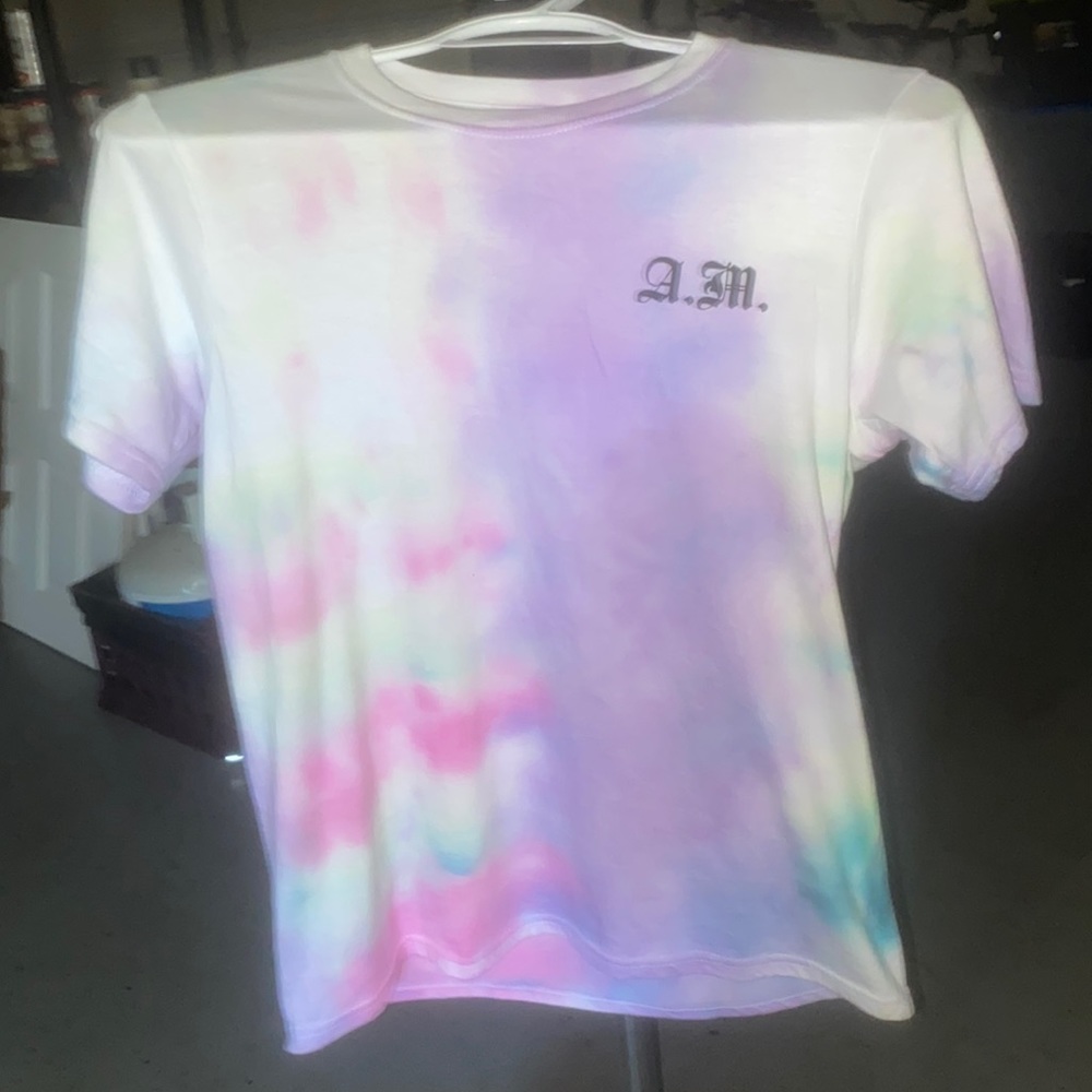 Small A.M Heat custom tie dye shirt